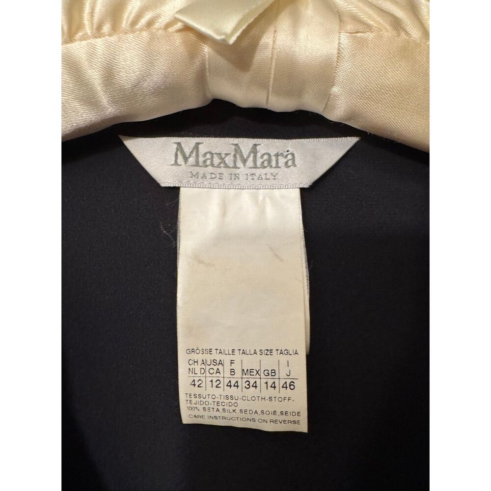 Max Mara 100% Silk Navy Shift Dress Pristine Office, Casual, or Evening. Draped - Picture 5 of 6